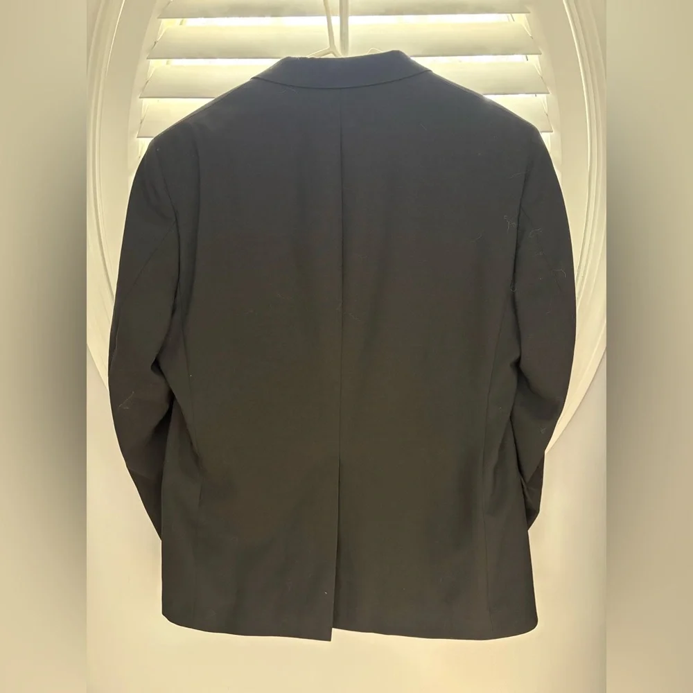 Jos. A Bank black wool coat executive collection with gold buttons size 44 R